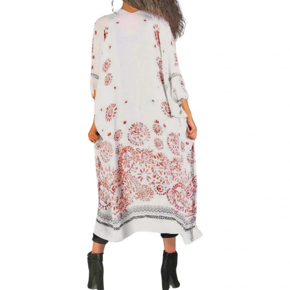 BOUTIQUE* Boho Print‎ Summer Kimono Duster - Picture 3 of 10